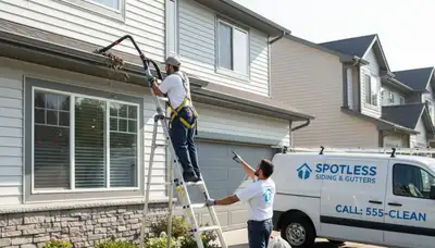 Professional gutter cleaning service on vinyl siding home in Memphis, TN