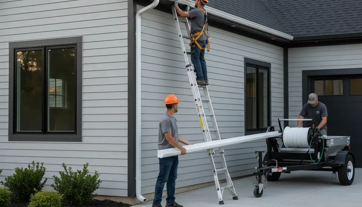 Seamless gutters installed on a Memphis, TN home by Next Level Exteriors for leak-free storm protection