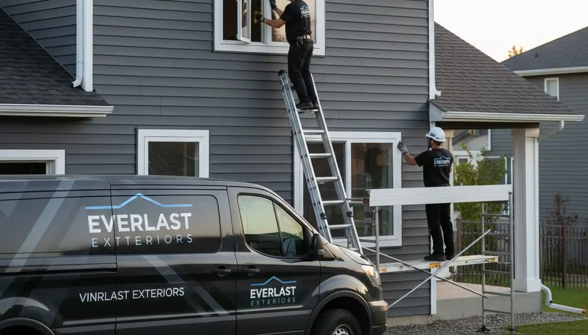 Technician performing window repair on vinyl siding home in Memphis, TN